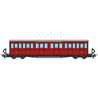 OO-9 FR Long Bogie Coach-Red #20