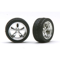 Pegasus 1/24 "T'S" Rims W/Tires Chrome for Scale Models [1274]