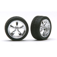Pegasus 1/24 23" T'S Rims W/Tires Chrome for Scale Models [2301]