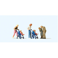 Preiser - Mothers With Strollers & Grandparents - 10493