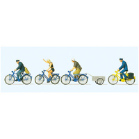 Preiser - Cyclists & Trailer - 10507