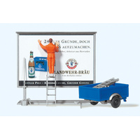 Preiser - Worker On Ladder Posters Trailer Etc - 10526