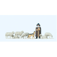 Preiser - Shepherd With Flock - 14160
