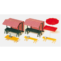 Preiser - Market Stalls W/Sunshades(Kit) - 17500