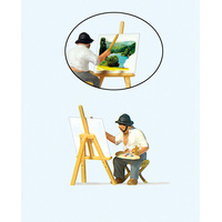 Preiser - Painter With Easel Paints Etc - 28050