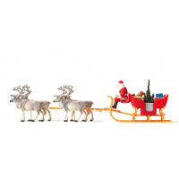 Preiser - Christmas Sleigh W/4 Reindeer - 30399