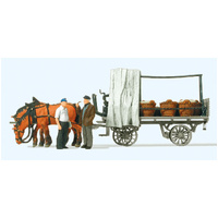Preiser - Horse Drawn Wagon W/Vegetable Load - 30449