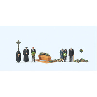 Preiser - N Protestant Funeral W/Coffin & Flowers - 79193