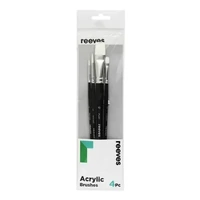 Reeves - White Synthetic Brush Set Short Handle 4 Pce