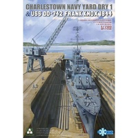 Takom 1/700 Charlestown Navy Yard Dry Dock 1 &amp; USS DD-742 Frank Knox 1944 Model Kit [SP-7058]