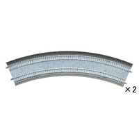 Tomix N Slab Curve Double Track 18-5/16" 465mm & 16-7/8" 428mm Radius, 45° (2)