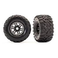 Traxxas - T&W - Assem - Blk Wheels - Maxx All-Terrain Tires - Foam Inserts (2) (17Mm Splined) (Tsm Rated) 2pc (8972)