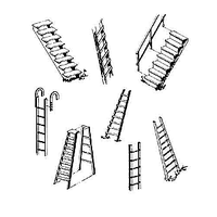 Walthers - HO Steps & Ladder Set (8)