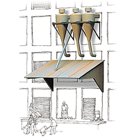 Walthers - HO Wall Mount Dust Collectors(3)