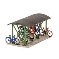 Bicycle Shed with Bicycles